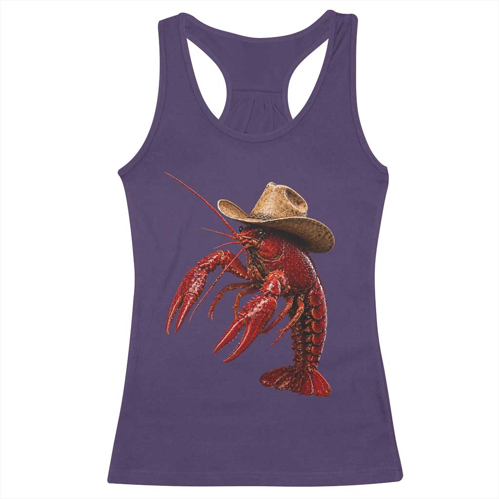 Cowboy Crawfish Racerback Tank Top Yeeclaw Western Country Seafood Lobster Cajun Lovers