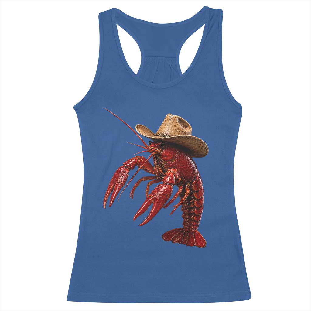 Cowboy Crawfish Racerback Tank Top Yeeclaw Western Country Seafood Lobster Cajun Lovers
