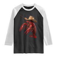 Cowboy Crawfish Raglan Shirt Yeeclaw Western Country Seafood Lobster Cajun Lovers