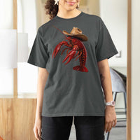 Cowboy Crawfish T Shirt For Women Yeeclaw Western Country Seafood Lobster Cajun Lovers