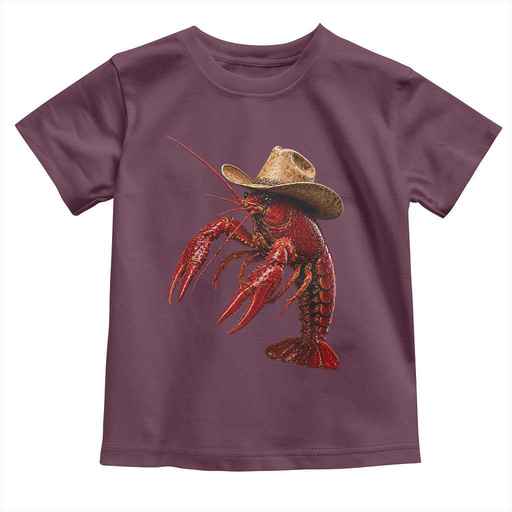 Cowboy Crawfish Toddler T Shirt Yeeclaw Western Country Seafood Lobster Cajun Lovers