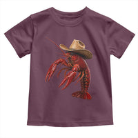 Cowboy Crawfish Toddler T Shirt Yeeclaw Western Country Seafood Lobster Cajun Lovers