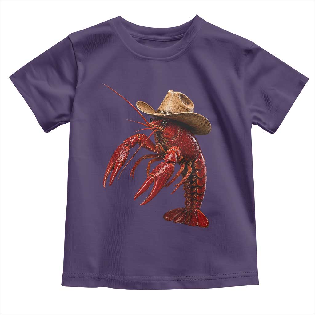 Cowboy Crawfish Toddler T Shirt Yeeclaw Western Country Seafood Lobster Cajun Lovers