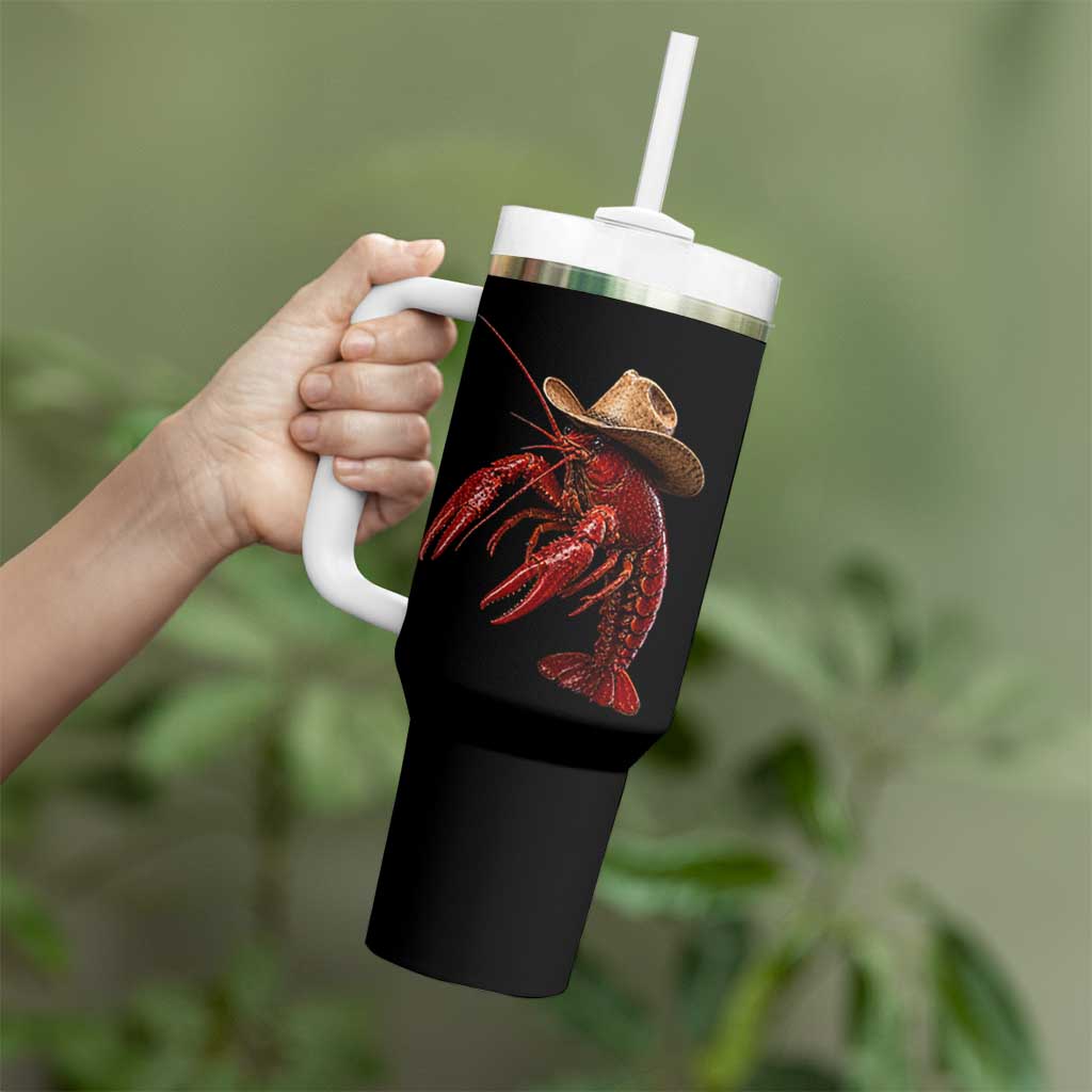 Cowboy Crawfish Tumbler With Handle Yeeclaw Western Country Seafood Lobster Cajun Lovers