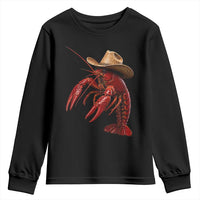 Cowboy Crawfish Youth Sweatshirt Yeeclaw Western Country Seafood Lobster Cajun Lovers