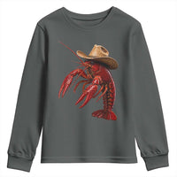 Cowboy Crawfish Youth Sweatshirt Yeeclaw Western Country Seafood Lobster Cajun Lovers