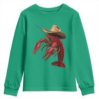 Cowboy Crawfish Youth Sweatshirt Yeeclaw Western Country Seafood Lobster Cajun Lovers