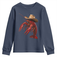 Cowboy Crawfish Youth Sweatshirt Yeeclaw Western Country Seafood Lobster Cajun Lovers