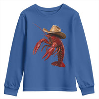 Cowboy Crawfish Youth Sweatshirt Yeeclaw Western Country Seafood Lobster Cajun Lovers