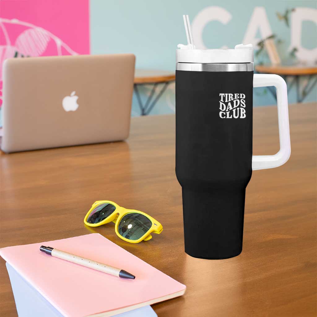 Tired Dads Club Tumbler With Handle Fathers Day Funny Dad Life