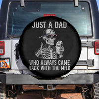Funny Dad Spare Tire Cover Just A Dad Who Always Came Back With The Milk Skeleton American Flag