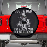 Funny Dad Spare Tire Cover Just A Dad Who Always Came Back With The Milk Skeleton American Flag