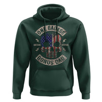 One Badass Bonus Dad Hoodie Vintage Step Dad American Flag Fathers Day