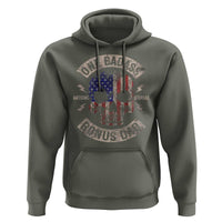 One Badass Bonus Dad Hoodie Vintage Step Dad American Flag Fathers Day