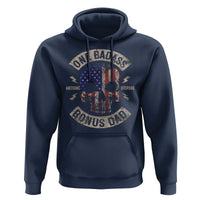 One Badass Bonus Dad Hoodie Vintage Step Dad American Flag Fathers Day