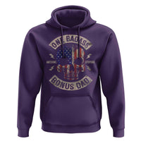 One Badass Bonus Dad Hoodie Vintage Step Dad American Flag Fathers Day