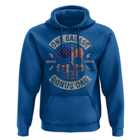 One Badass Bonus Dad Hoodie Vintage Step Dad American Flag Fathers Day