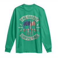 One Badass Bonus Dad Long Sleeve Shirt Vintage Step Dad American Flag Fathers Day