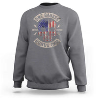 One Badass Bonus Dad Sweatshirt Vintage Step Dad American Flag Fathers Day