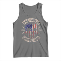 One Badass Bonus Dad Tank Top Vintage Step Dad American Flag Fathers Day