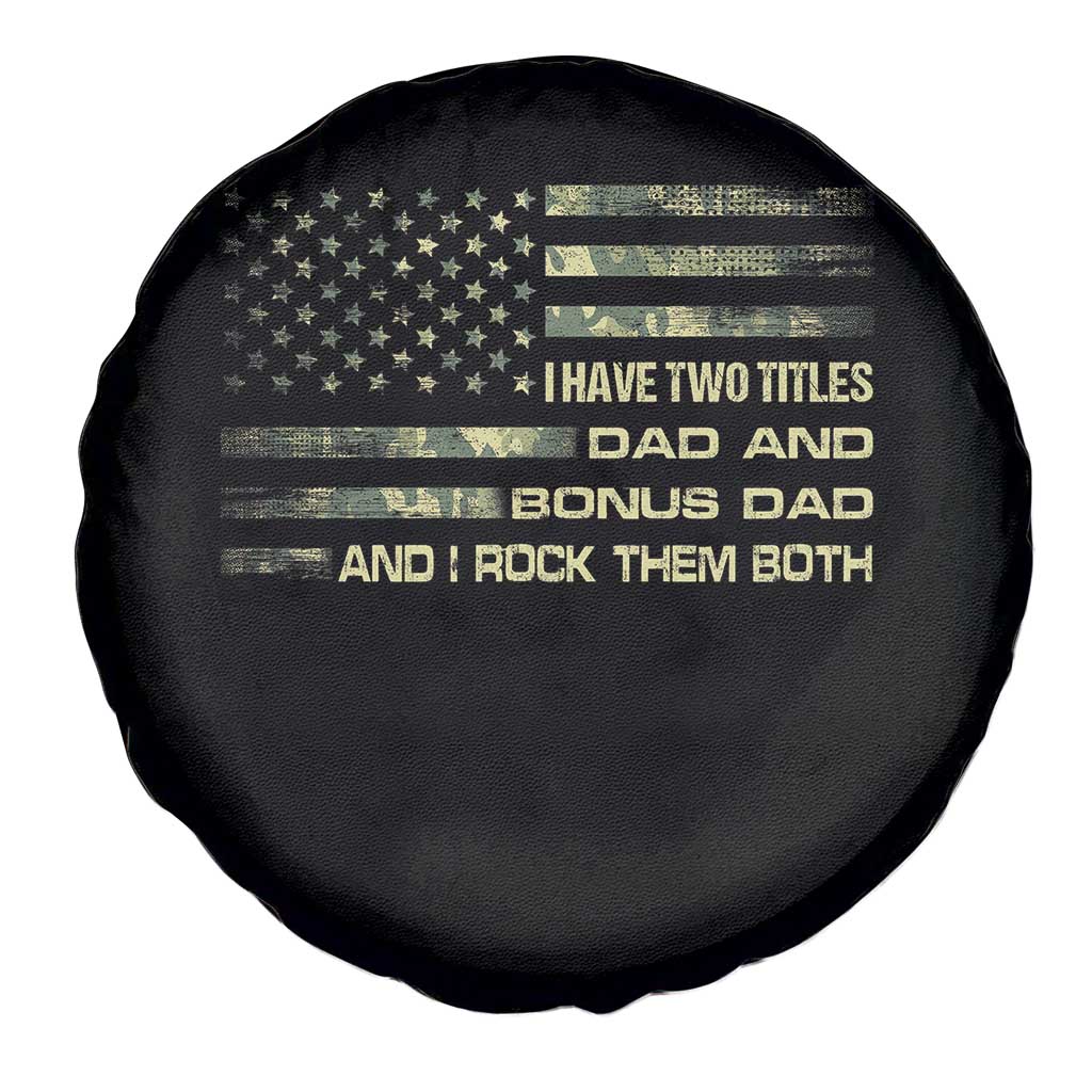 Funny Bonus Dad Spare Tire Cover Step Dad Camo American Flag Fathers Day