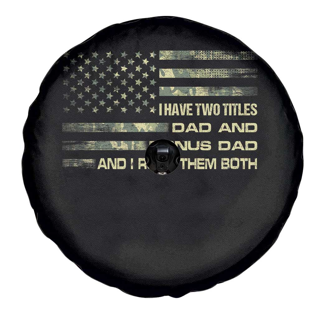 Funny Bonus Dad Spare Tire Cover Step Dad Camo American Flag Fathers Day