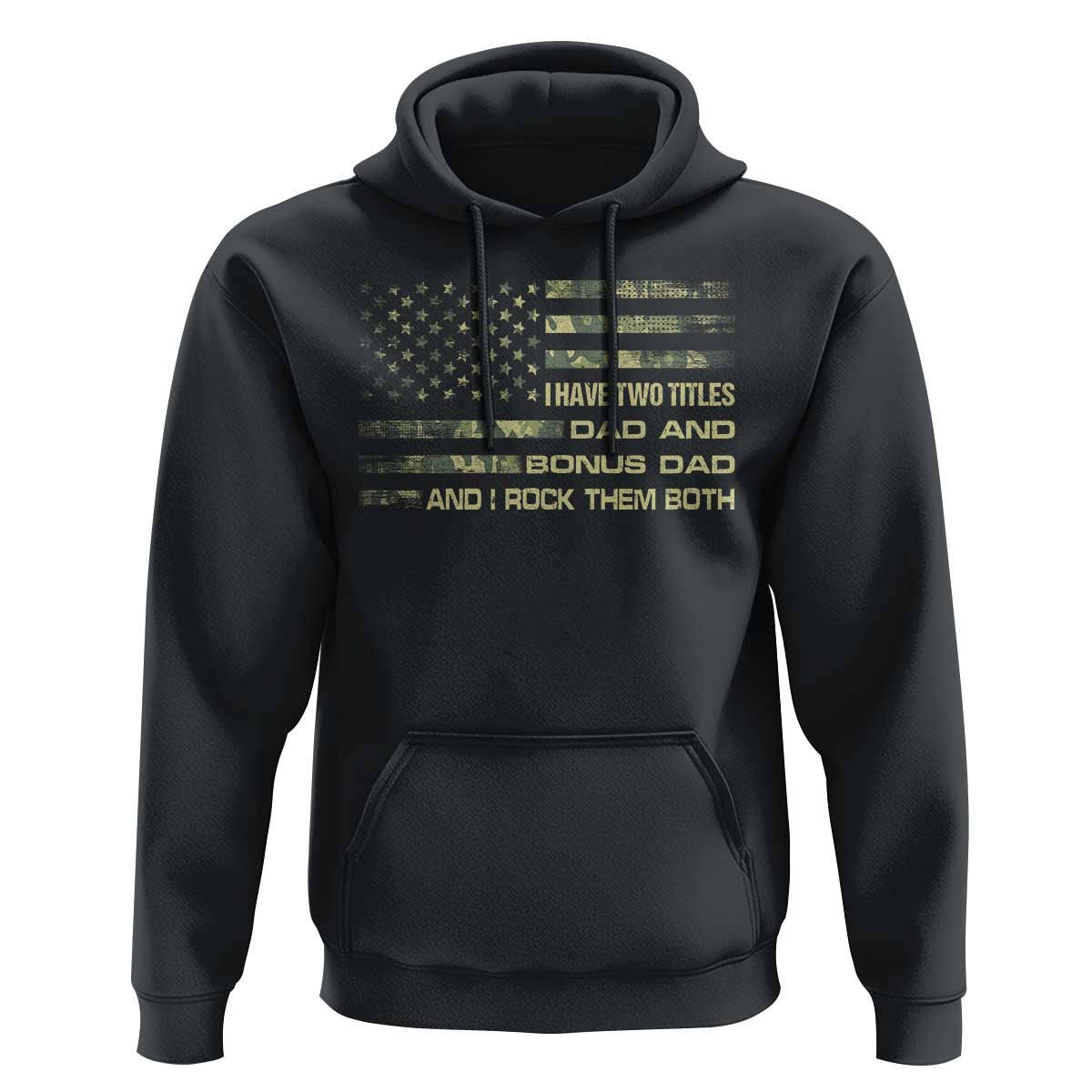 Funny Bonus Dad Hoodie Step Dad Camo American Flag Fathers Day