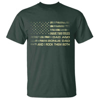 Funny Bonus Dad T Shirt Step Dad Camo American Flag Fathers Day