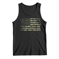 Funny Bonus Dad Tank Top Step Dad Camo American Flag Fathers Day