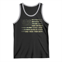 Funny Bonus Dad Tank Top Step Dad Camo American Flag Fathers Day