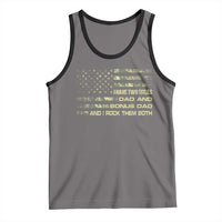 Funny Bonus Dad Tank Top Step Dad Camo American Flag Fathers Day