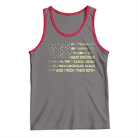 Funny Bonus Dad Tank Top Step Dad Camo American Flag Fathers Day