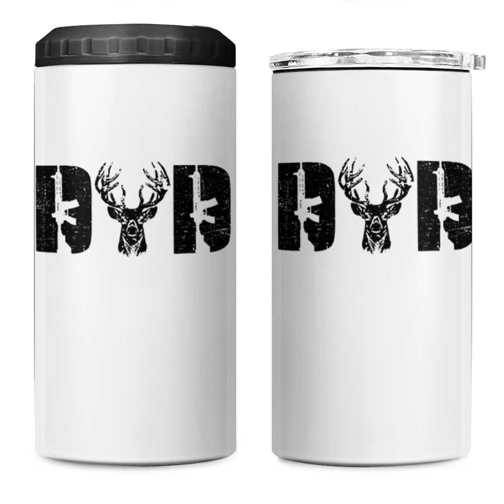Hunting Dad 4 in 1 Can Cooler Tumbler Fathers Day Gun Lovers Hunter Dad