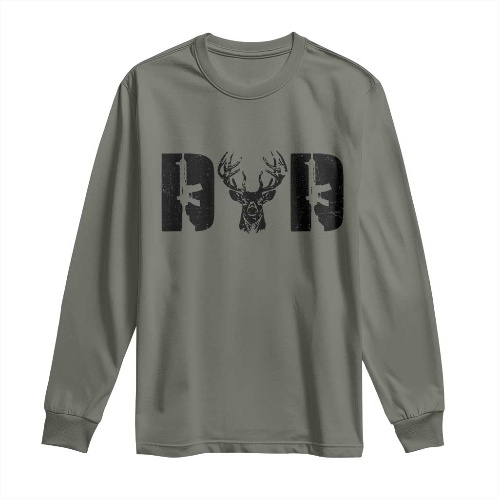 Hunting Dad Long Sleeve Shirt Fathers Day Gun Lovers Hunter Dad