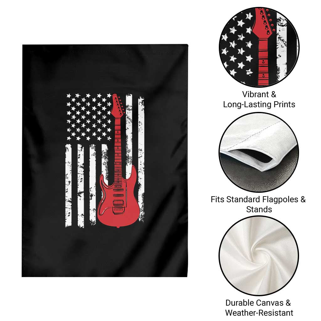 Bass Guitar Player Garden Flag USA American Flag Musician Guitarist - Wonder Print Shop