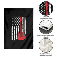 Bass Guitar Player Garden Flag USA American Flag Musician Guitarist - Wonder Print Shop