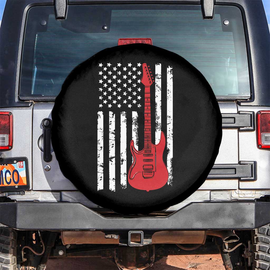 Bass Guitar Player Spare Tire Cover USA American Flag Musician Guitarist - Wonder Print Shop