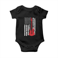 Bass Guitar Player Baby Onesie USA American Flag Musician Guitarist - Wonder Print Shop