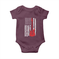 Bass Guitar Player Baby Onesie USA American Flag Musician Guitarist - Wonder Print Shop