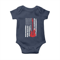 Bass Guitar Player Baby Onesie USA American Flag Musician Guitarist - Wonder Print Shop