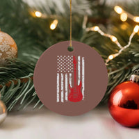 Bass Guitar Player Ceramic Ornament USA American Flag Musician Guitarist - Wonder Print Shop