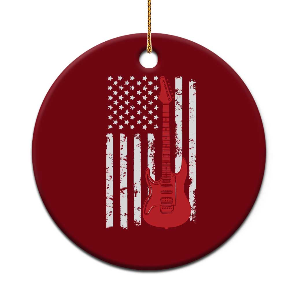 Bass Guitar Player Ceramic Ornament USA American Flag Musician Guitarist - Wonder Print Shop