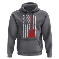 Bass Guitar Player Hoodie USA American Flag Musician Guitarist - Wonder Print Shop