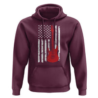 Bass Guitar Player Hoodie USA American Flag Musician Guitarist - Wonder Print Shop