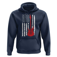 Bass Guitar Player Hoodie USA American Flag Musician Guitarist - Wonder Print Shop