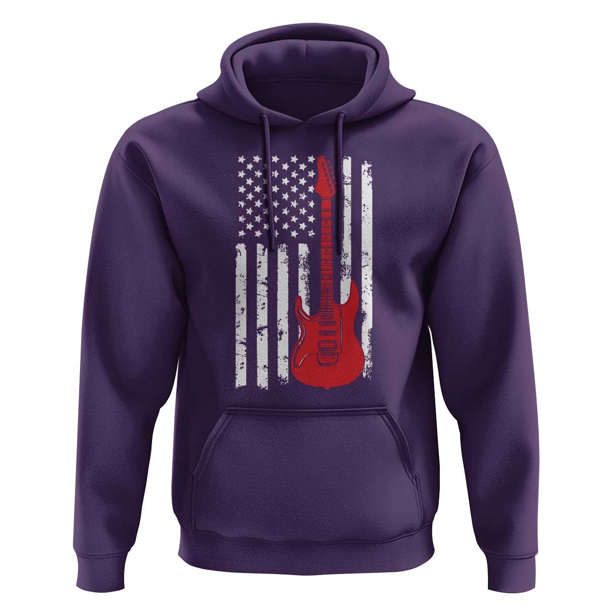 Bass Guitar Player Hoodie USA American Flag Musician Guitarist - Wonder Print Shop