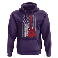 Bass Guitar Player Hoodie USA American Flag Musician Guitarist - Wonder Print Shop