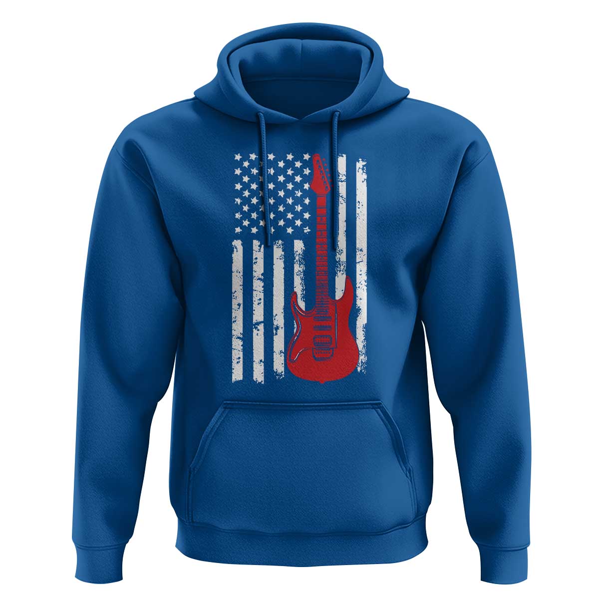 Bass Guitar Player Hoodie USA American Flag Musician Guitarist - Wonder Print Shop