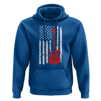 Bass Guitar Player Hoodie USA American Flag Musician Guitarist - Wonder Print Shop