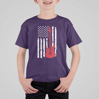 Bass Guitar Player T Shirt For Kid USA American Flag Musician Guitarist - Wonder Print Shop